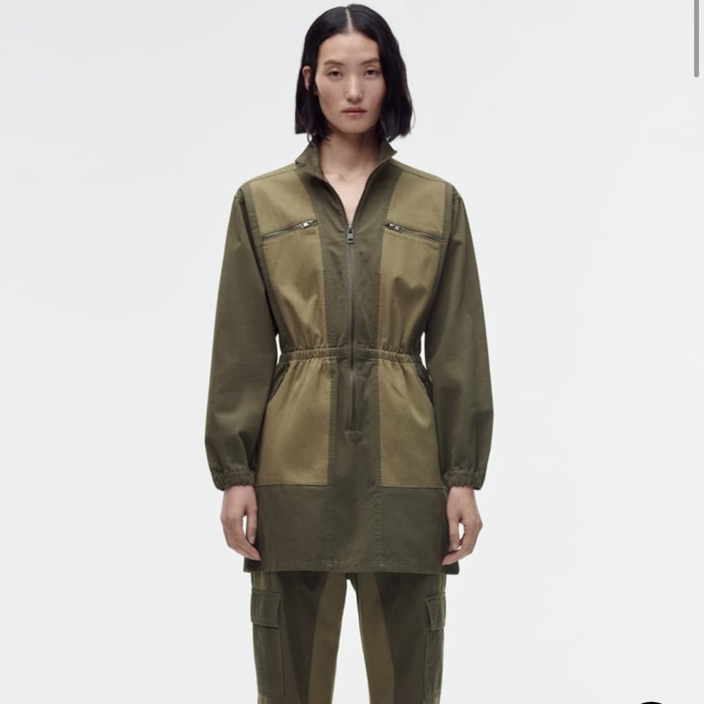 Women ZARA CONTRAST MINI DRESS